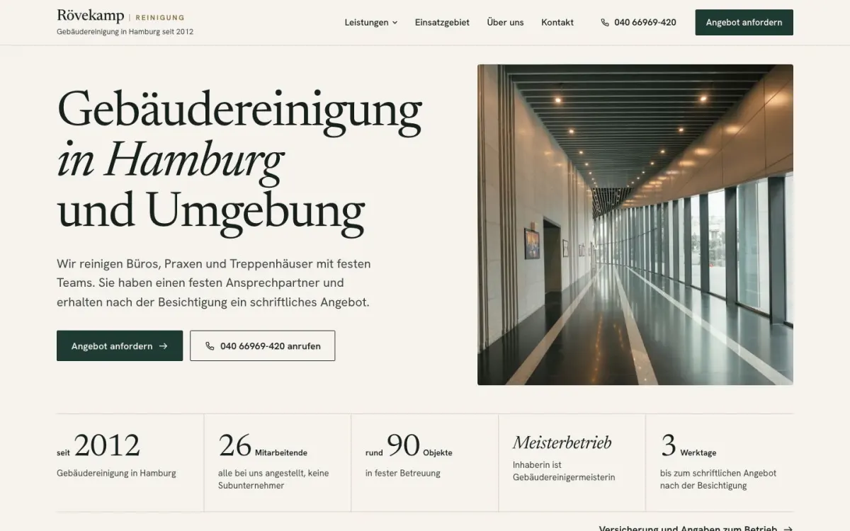 Startseite des Beispiels Hochwertig und ruhig am Computer